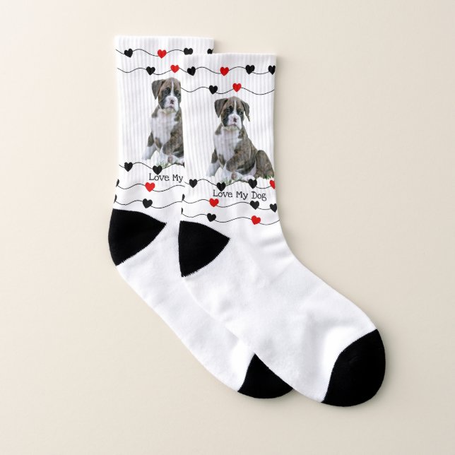 Calcetines Cute Brindle Boxer Dog Socks (Par)