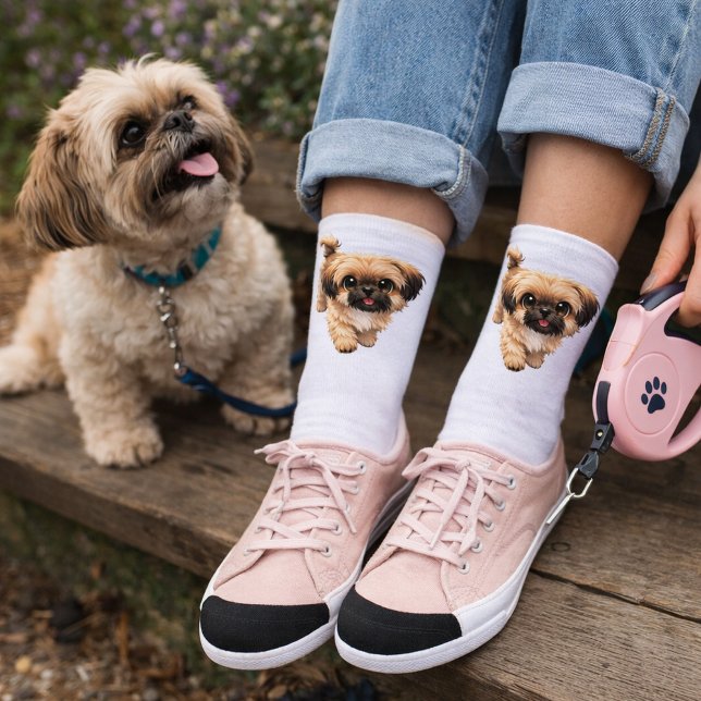 Calcetines Cute Cartoon Shih Tzu Dog Socks (Cute Shihtzu Puppy Dog Socks )