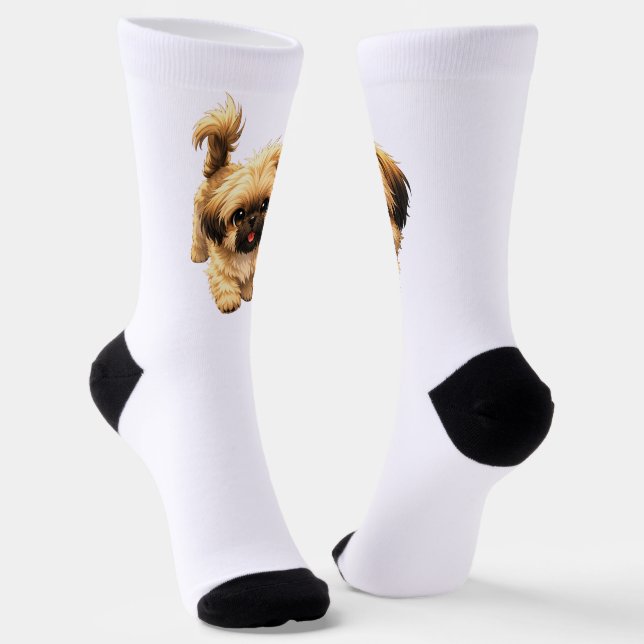 Calcetines Cute Cartoon Shih Tzu Dog Socks (Angular)
