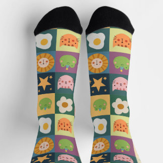 Calcetines Cute Cat Animals Patcwork