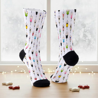 Calcetines Cute Colorful National Cyclists Illustration Art