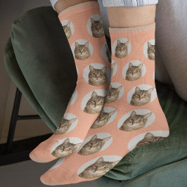 Calcetines Cute Custom Cat Photo Socks