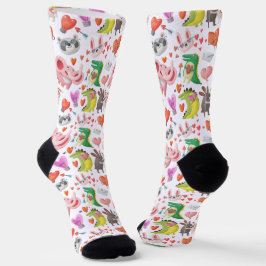 Calcetines Cute Día de San Valentín Animal Corazón Divertido 