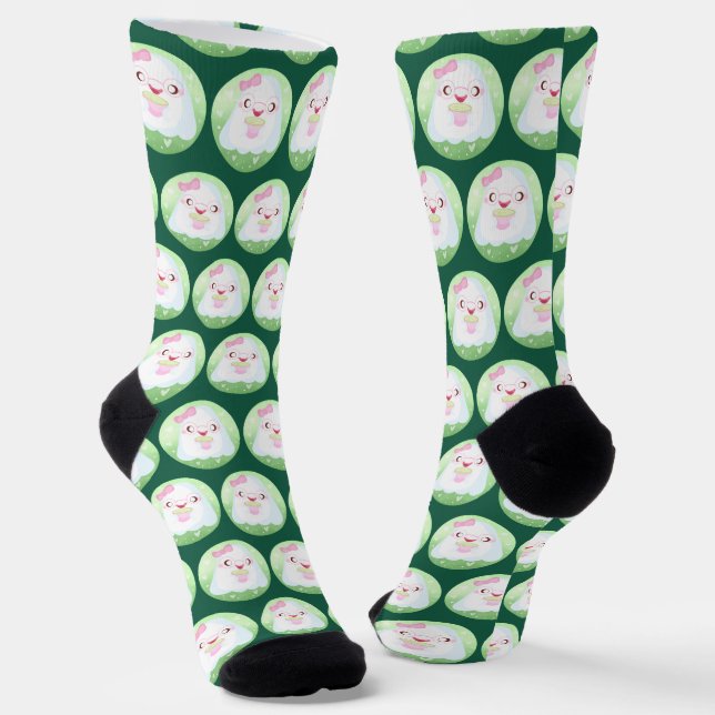 Calcetines Cute Fantasma de Matcha Latte (Angular)