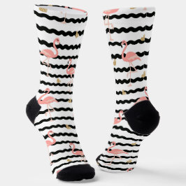 Calcetines Cute Flamingo Rosa Patrón Sin Costuras