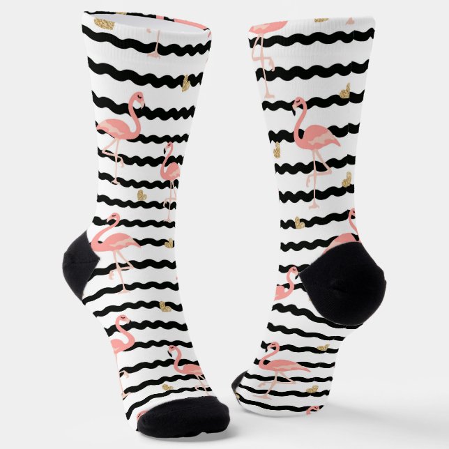 Calcetines Cute Flamingo Rosa Patrón Sin Costuras (Angular)