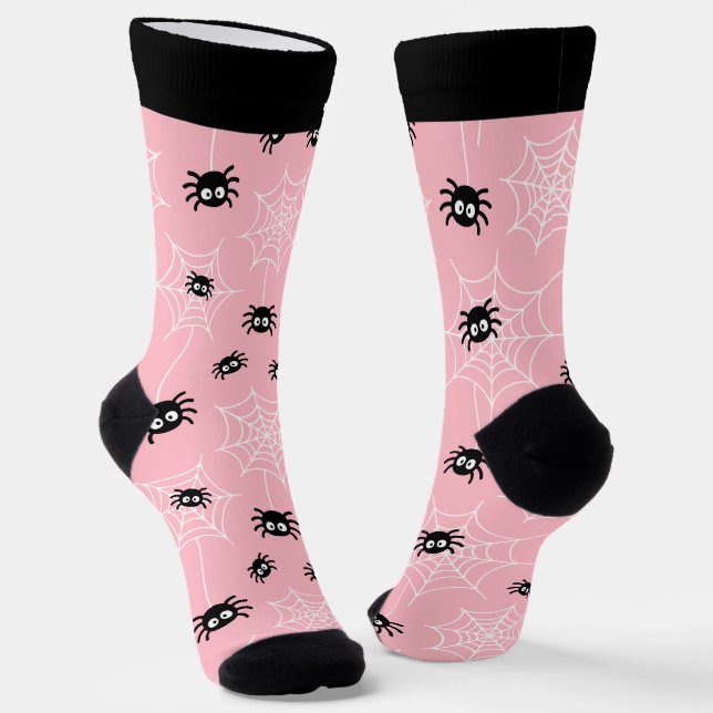Calcetines Cute Halloween Spider and Web Socks with Name (Angular)