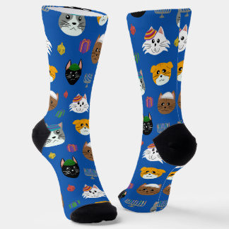Calcetines Cute Hannukah Cat Patterado
