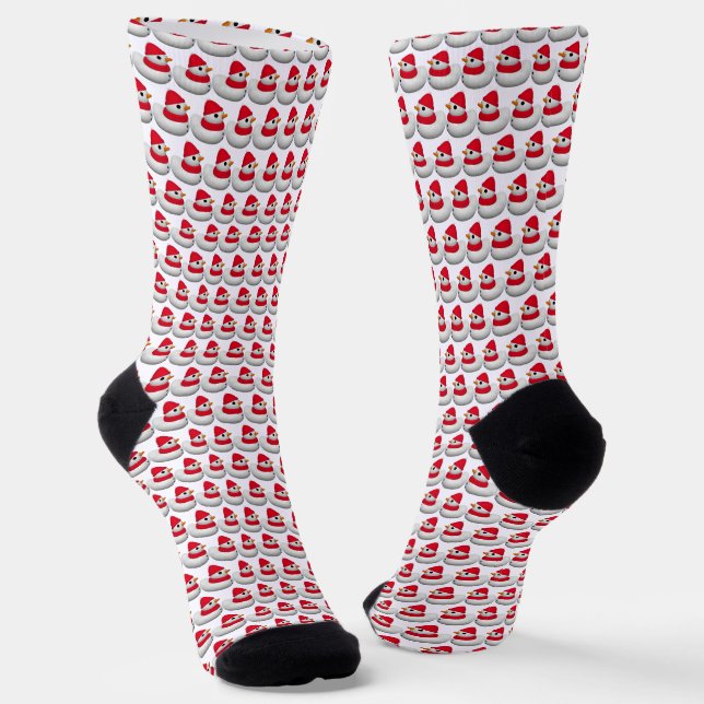 Calcetines Cute Little Snowduck | Snowman Duck Pattern | Red (Angular)