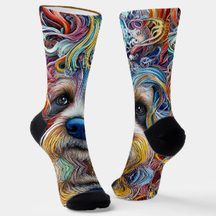 Calcetines Cute Pop Art Terrier