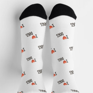 Calcetines Cute Puppy I Love Dogs Pattern Crew Socks