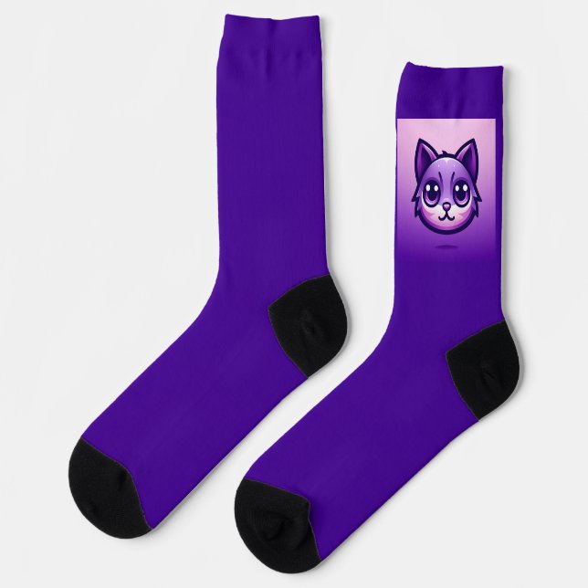 Calcetines Cute Purple Kitty también (Izquierda)