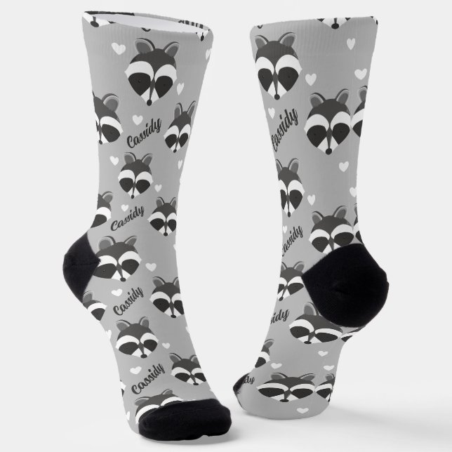 Calcetines Cute Raccoon Face Name Animal (Angular)