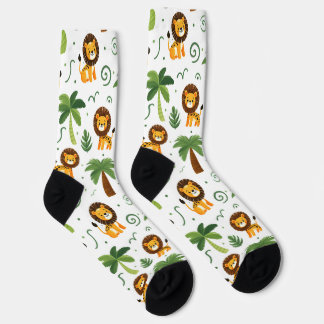 Calcetines Cute Socks with Baby Lion Safari Jungle Animal 