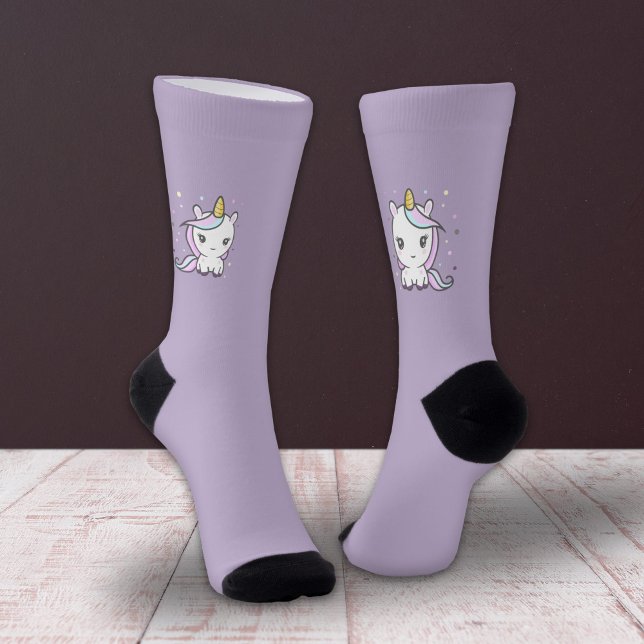 Calcetines Cute Unicornio Púrpura (Cute Unicorn Purple Socks)