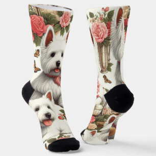 Calcetines Cute West Highland White Terrier Seamless