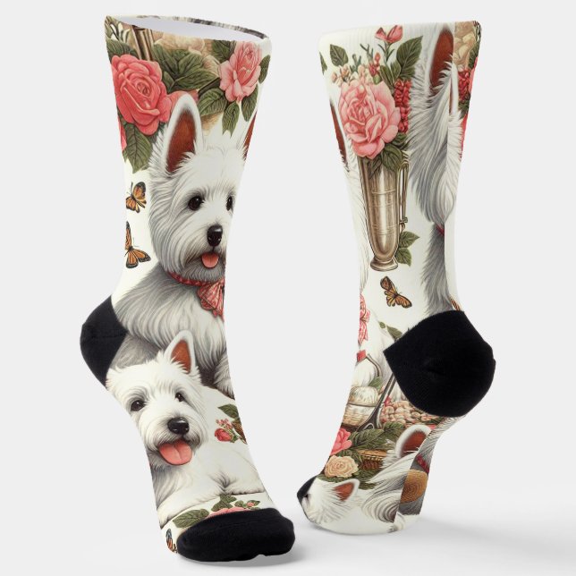 Calcetines Cute West Highland White Terrier Seamless (Angular)