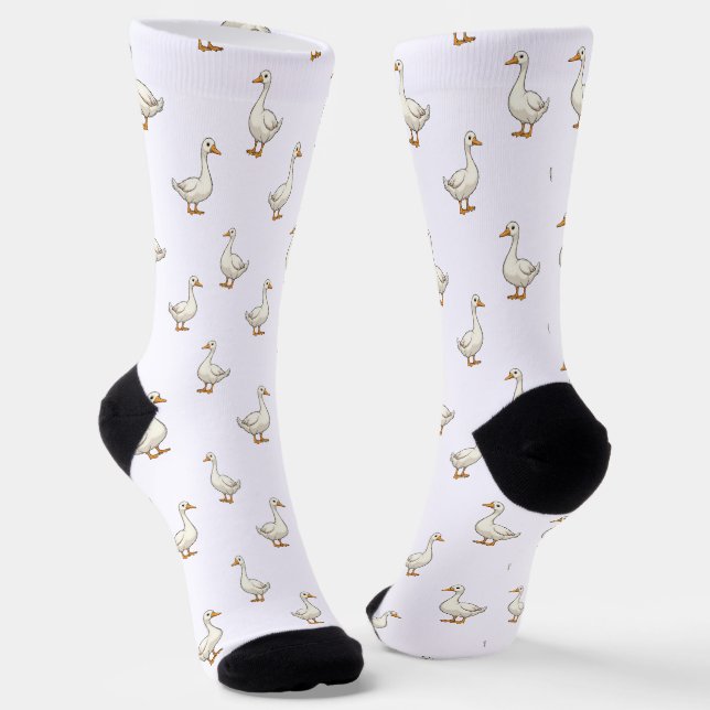 Calcetines Cute White Goose Pattern (Angular)