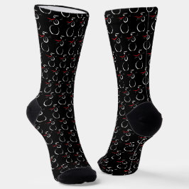 Calcetines Cute Winter Snowman Pattern Black