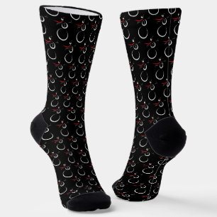 Calcetines Cute Winter Snowman Pattern Black