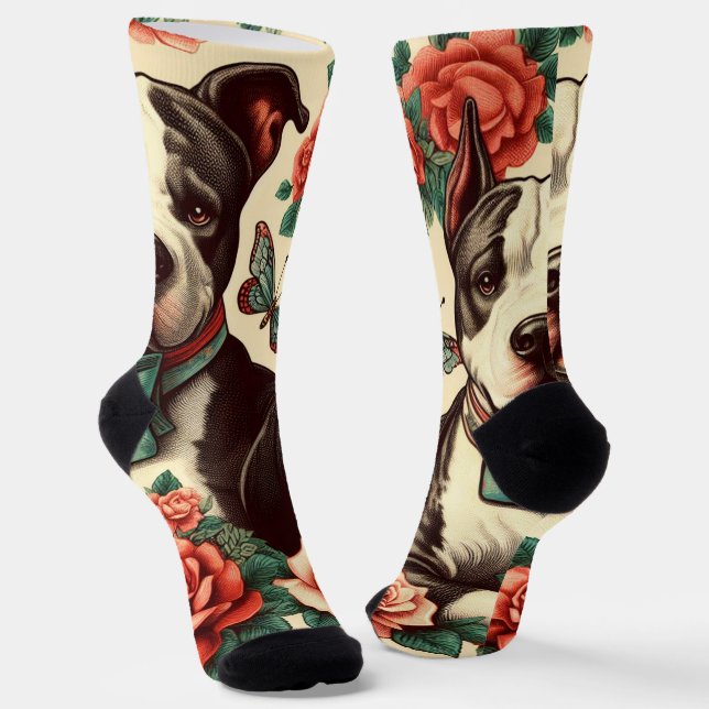 Calcetines Cuto Vintage American Pit Bull Terrier (Angular)