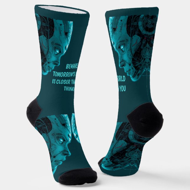 Calcetines CYBORG ROBOTIC HEADCrew Socks (Angular)