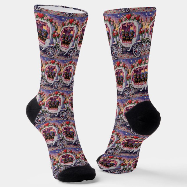 Calcetines Dachshund Dog Valentine's Day (Angular)