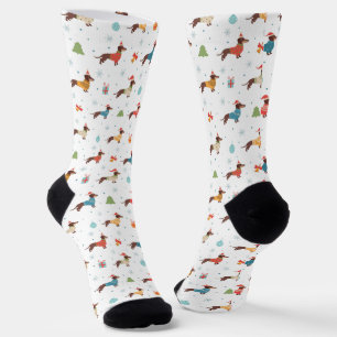 Calcetines Dachshunds en Navidades Patrón de sudaderas