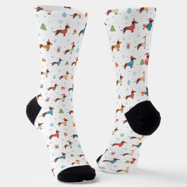 Calcetines Dachshunds en Navidades Patrón de sudaderas (Angular)