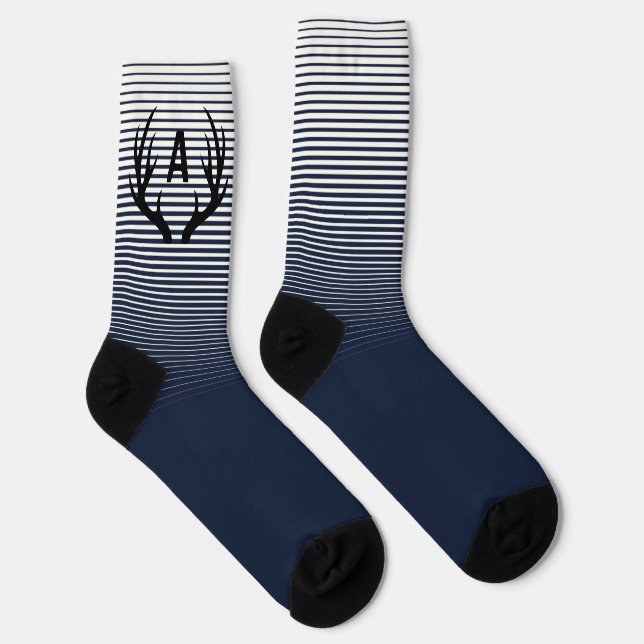 Calcetines Dad Initial Socks Deer Antlers Crew Socks (Derecha)