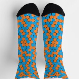Calcetines de abeja azul y Naranja negrita