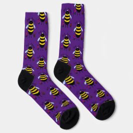 Calcetines de abeja de dibujos animados felices