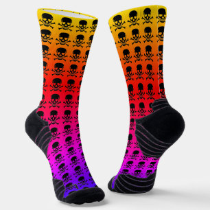 Calcetines de alto rendimiento de neón Black Skull