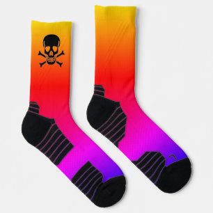 Calcetines de alto rendimiento de neón Black Skull