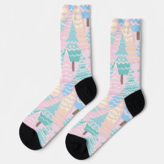 Calcetines de árbol de Navidad pastelinos de estil