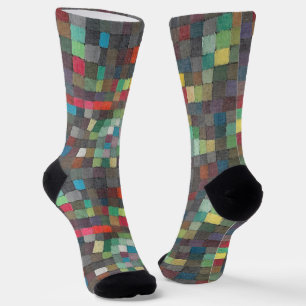 Calcetines de arte abstracto de mosaico de rejilla