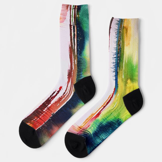 Calcetines de arte de acuarela abstracta (Izquierda)