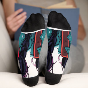 Calcetines de arte de chica de otoño – Regalo esté