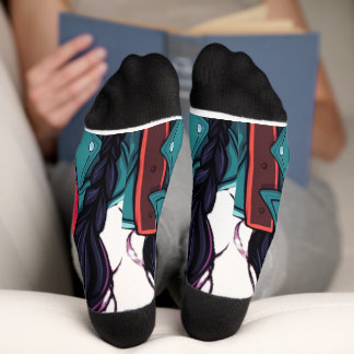 Calcetines de arte de chica de otoño – Regalo esté
