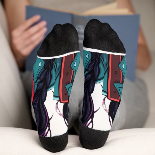 Calcetines de arte de chica de otoño – Regalo esté (Abajo)