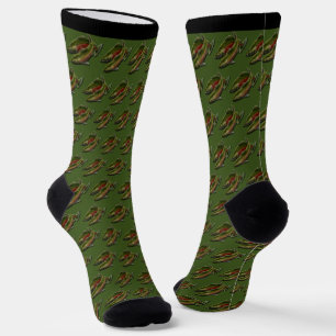Calcetines de arte de salmón Coho Gone Fishing Soc