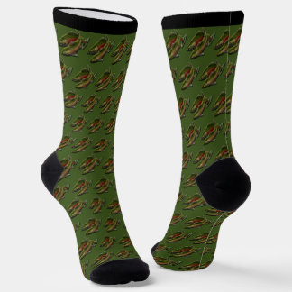 Calcetines de arte de salmón Coho Gone Fishing Soc