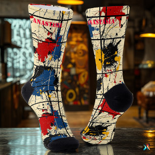 Calcetines de Arte de Salpicaduras con Diseño Abst