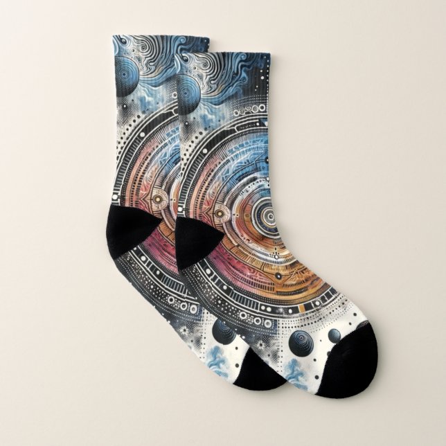 Calcetines de arte espacial mandala cósmico (Par)