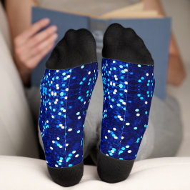 Calcetines de aspecto de Purpurina azul