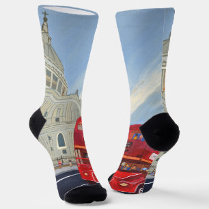 calcetines de autobús rojo de Londres