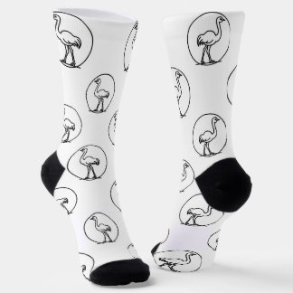 Calcetines de avestruz simples en blanco y negro