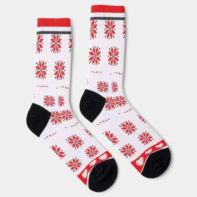 Calcetines de bordado ucraniano Vyshyvanka (Derecha)