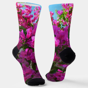 Calcetines de buganvillas rosas, equipo de impresi