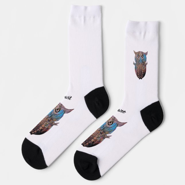 Calcetines de búho extravagante y coloridos (Izquierda)